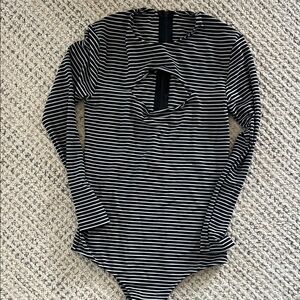 Mikoh Black and White Striped One Piece size small